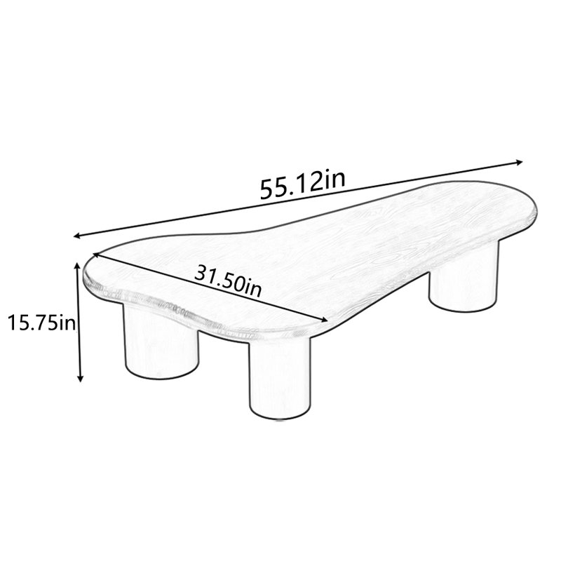 Solid wood multi-functional creative tea table, 15.75" H x 55.12" L x 31.5" W, Black