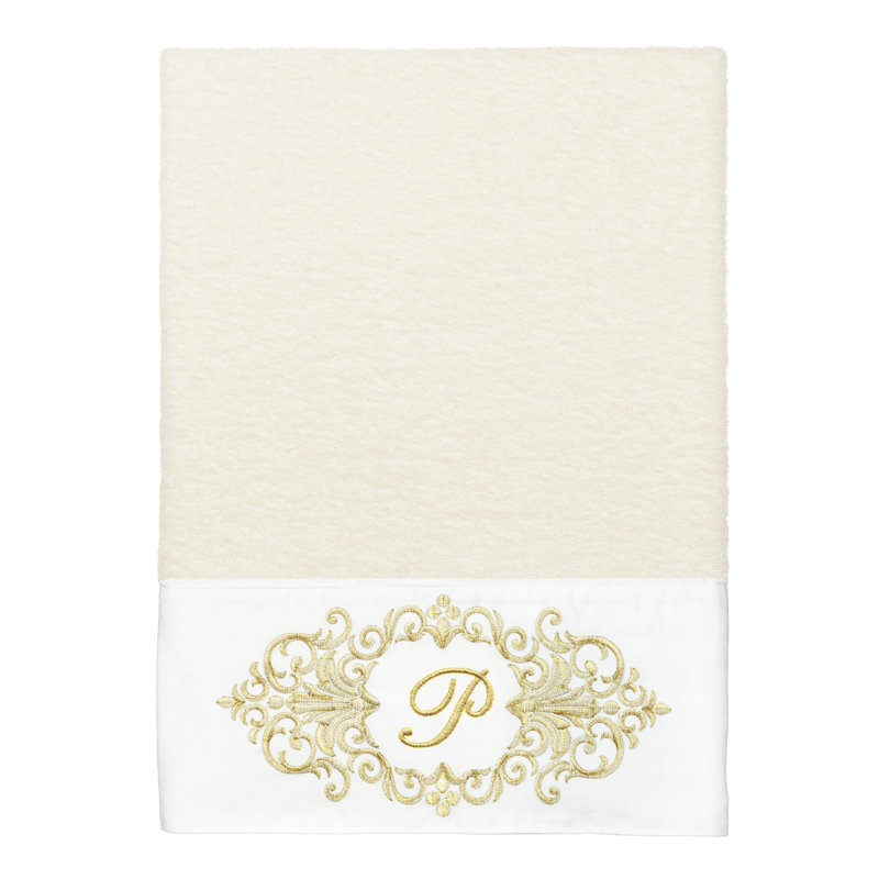 Linum Home Textiles 100% Turkish Cotton MONICA 2PC Embellished Bath Towel Set, P