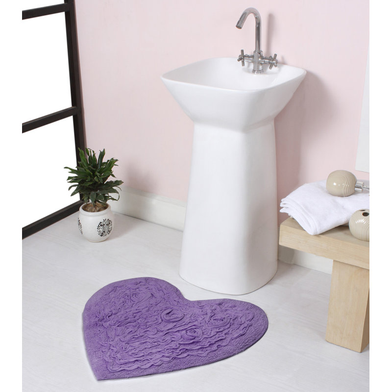 Schoenberger Heart Shape Bath Rug 25"x25", Purple