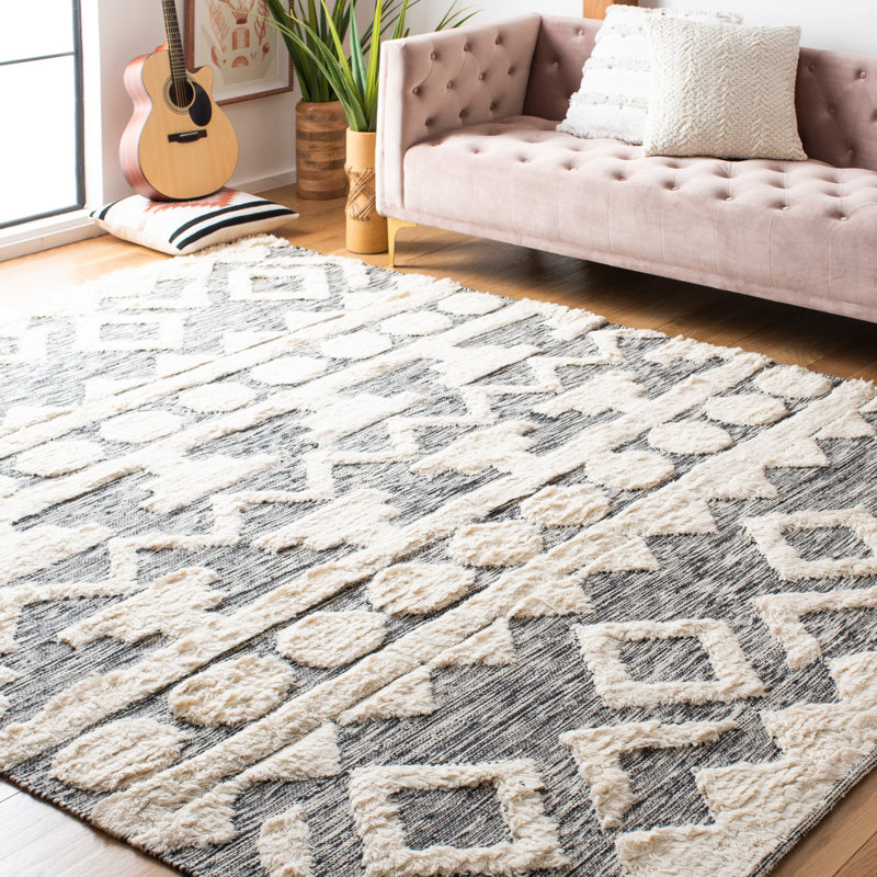 Tapis en laine tissé à la main Davison, Rectangle 9 pi x 12 pi