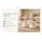 White and Travertine Nesting Round Coffee Table Set with Hourglass Base