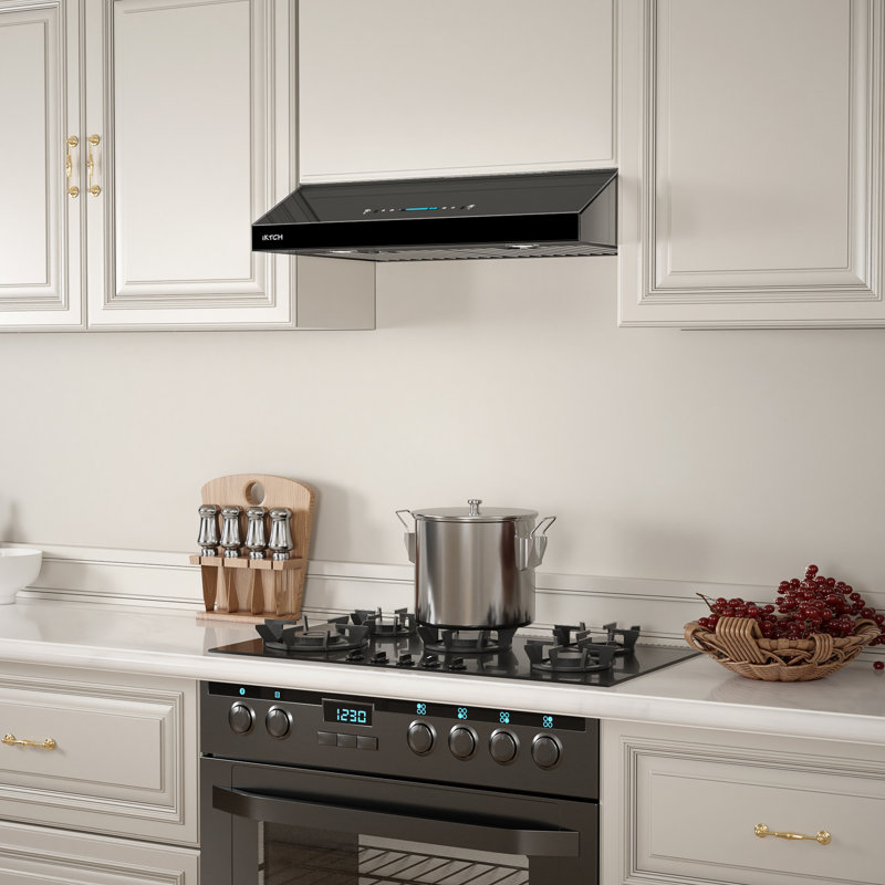 36'' 900 CFM Under Cabinet Range Hood in Black with Remote Control, Stainless Steel;Black