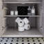 Meuble-lavabo à double cuve en bois massif l 72 po x P 22 po Terrence II gris avec rangement discret et plateau en pierre reconstituée-544204880-544204886