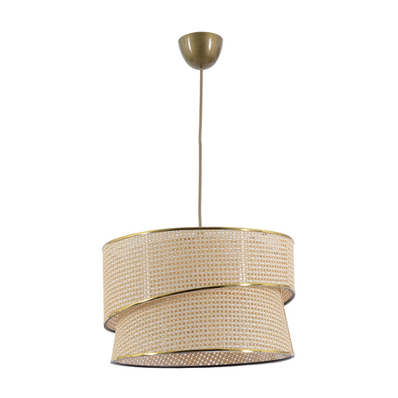 Lustre élégant en métal avec câble réglable, blanc et couleurs écru | 27,6 po x 27,6 po x 7,9 po | Certifié CE | Douille E27, 40 W maximum | Parfait pour la salle à manger et le salon, luminaire élégant