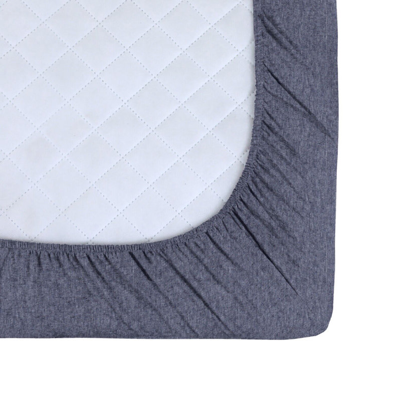 NightComfort 100% Jersey Cotton Knitted Blue Stripes Cot Bed Fitted Sheet Mattress Cover, 140 x 70 cm
