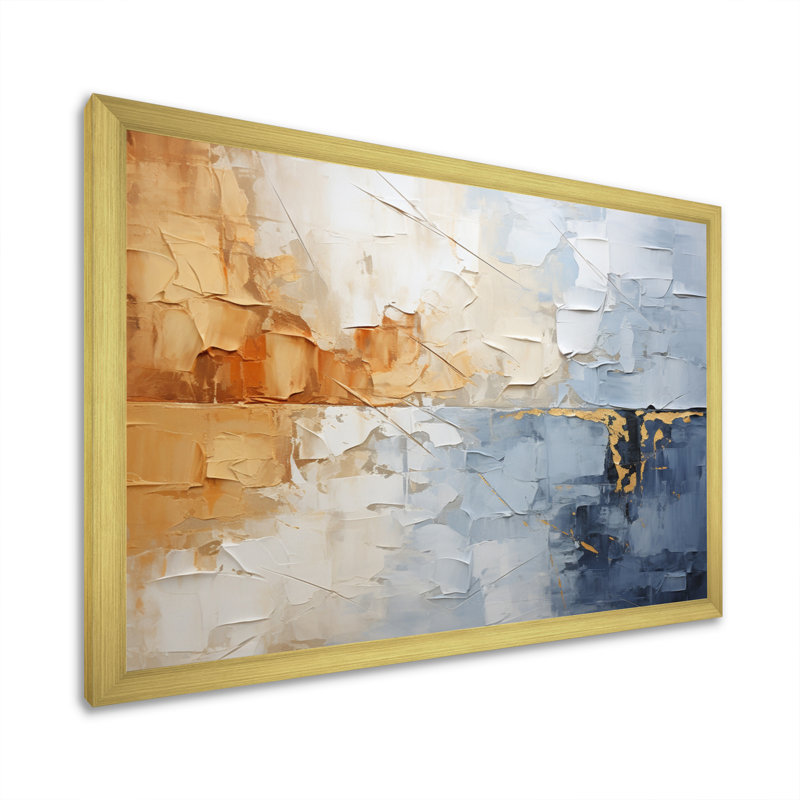 «Clouds Landscape Canopy Collage II», art mural nuages, H 16 po x l 32 po x P 1 po, Cadre doré simple