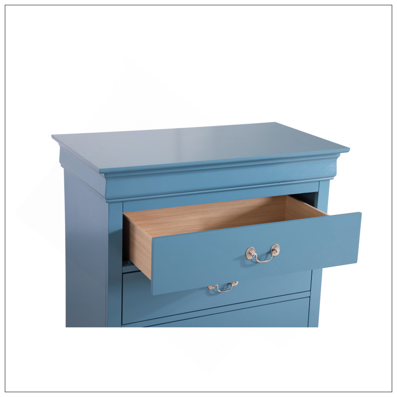Commode Louis Phillipe, bleu sarcelle, Sarcelle