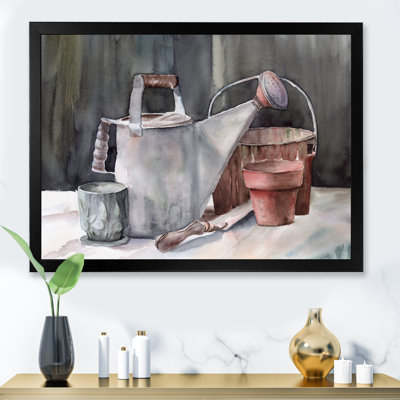 " Still Life Depicting A Garden Watering Can "