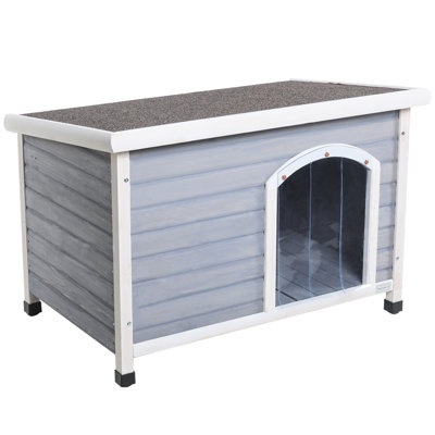 Habitation moyenne pour chien avec base surélevée et structure de toit