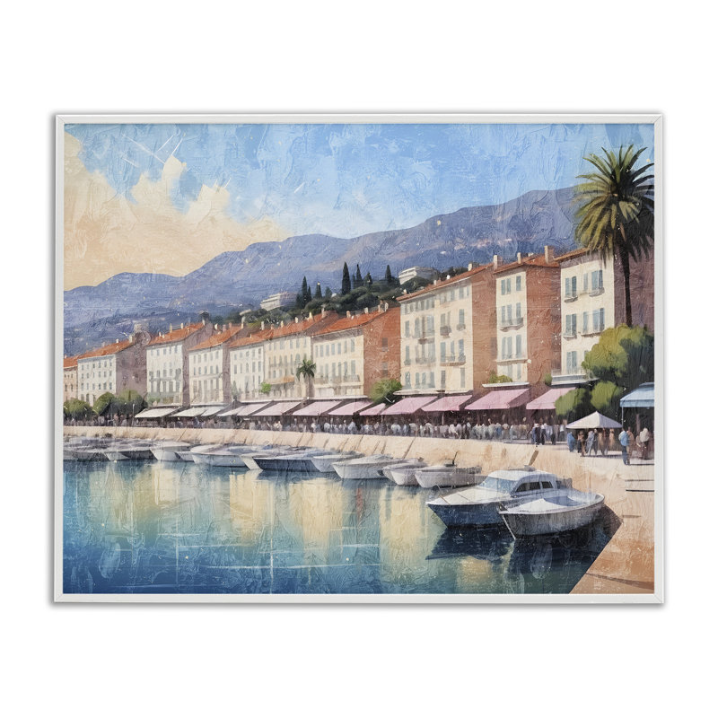 Impression sur toile de la marina pittoresque, par Kim Allen, H 11 po x l 14 po, Estampe numérique encadrée blanc bord de mer