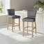 Upholstered Counter Stool with Solid Wood Frame-810432551