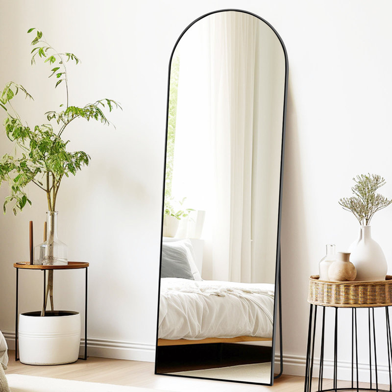 Aluminium Arch Mirror, Black, 146 cm H x 44 cm W