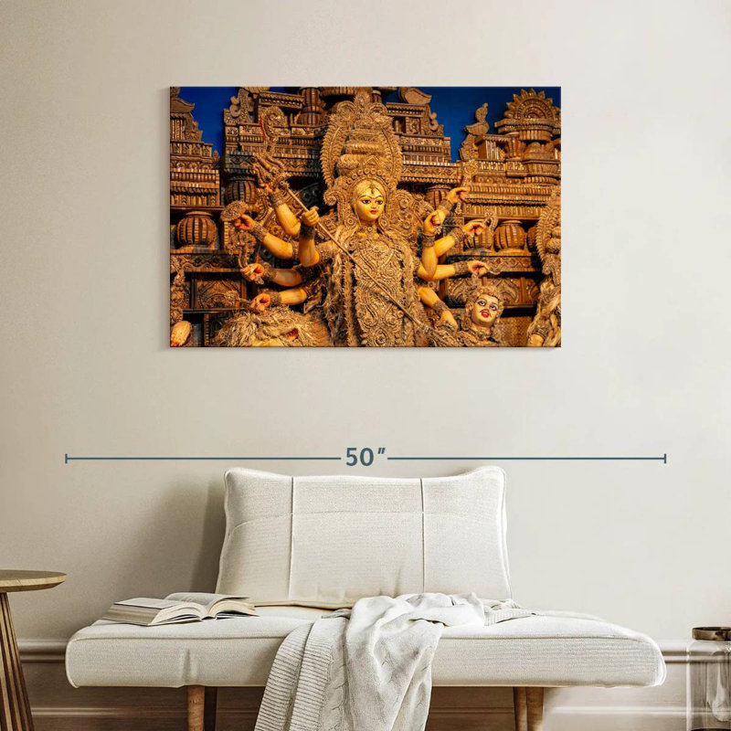 Adella Goddess Durga Sculpture, 26" H x 39" W