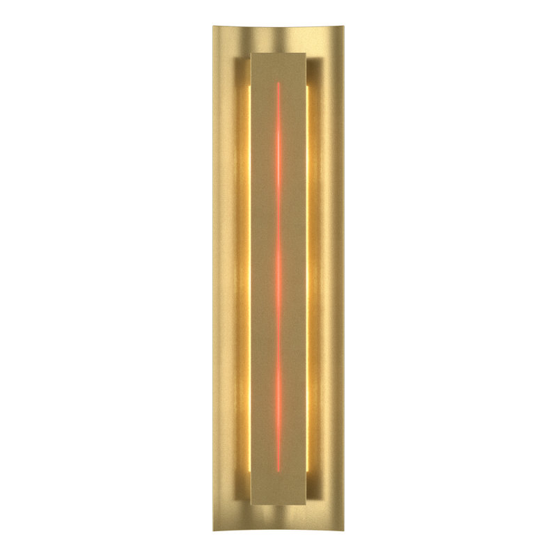 Gallery Dimmable 10.4 Lbs Flush Mount Scone, Red, Modern Brass, 4.3" W x 24.5" H x 3.3" D