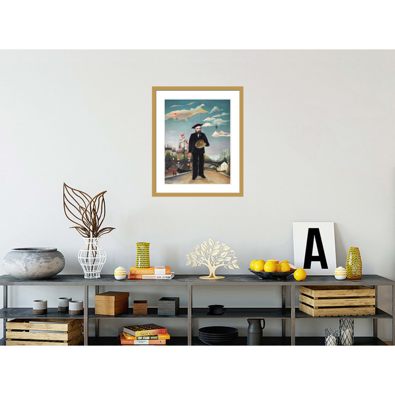 «Myelfelf: Portrait - Landscape» par Henri Rousseau, impression giclée sur cadre, H 28,37 po x l 23,5 po