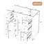 Meuble-lavabo 36 po sans lavabo, base d'armoire seulement, une armoire et six tiroirs, gris-1434410027