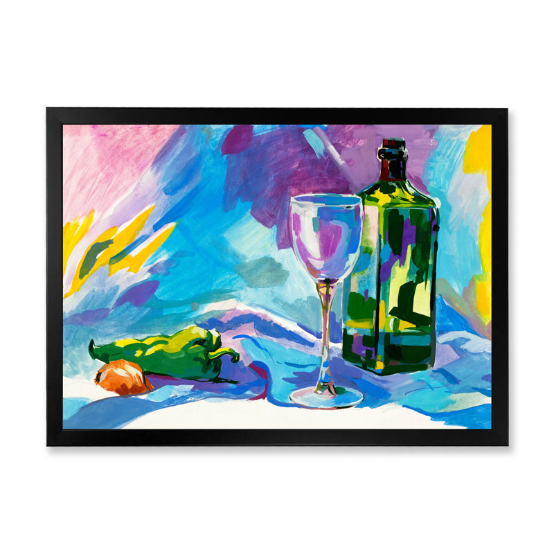 " Nature Spring Olive Oil ", Black Picture Framed Canvas, 8" H x 12" W x 1" D