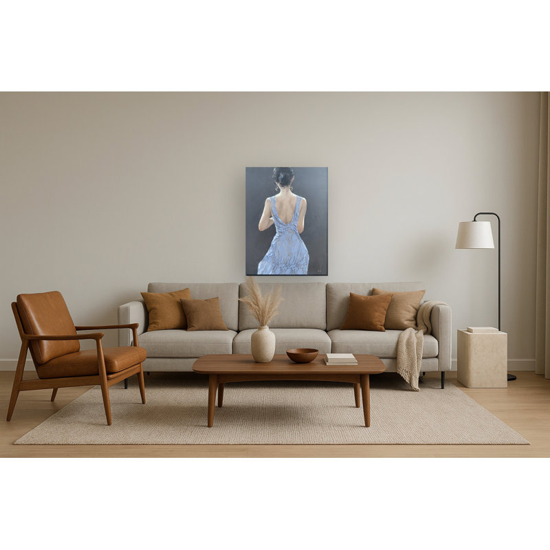 Art mural en toile Lady in Blue - 30 po x 40 po