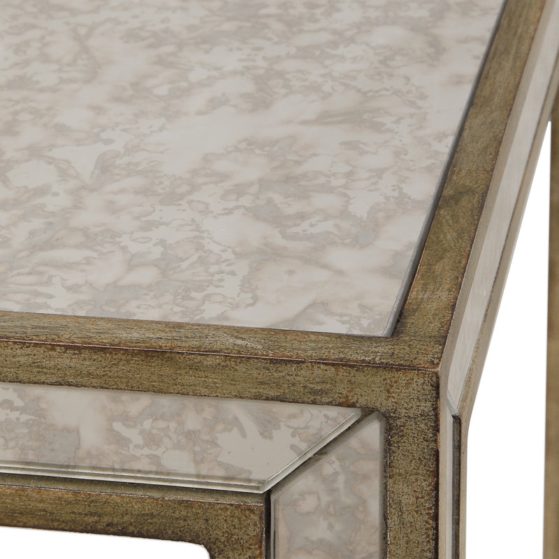 Robinson Mirrored Glass Top End Table