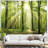 Forest Nature Wall Tapestry – Multicolor – Sunlight Through Trees Design, Landscape Style