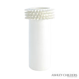 Spike Cylinder Vase-White-Sm