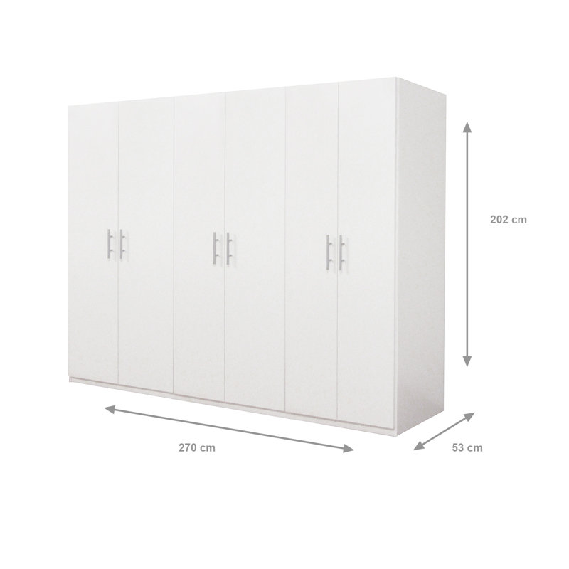 Beaudoin 6 Door Manufactured Wood Wardrobe