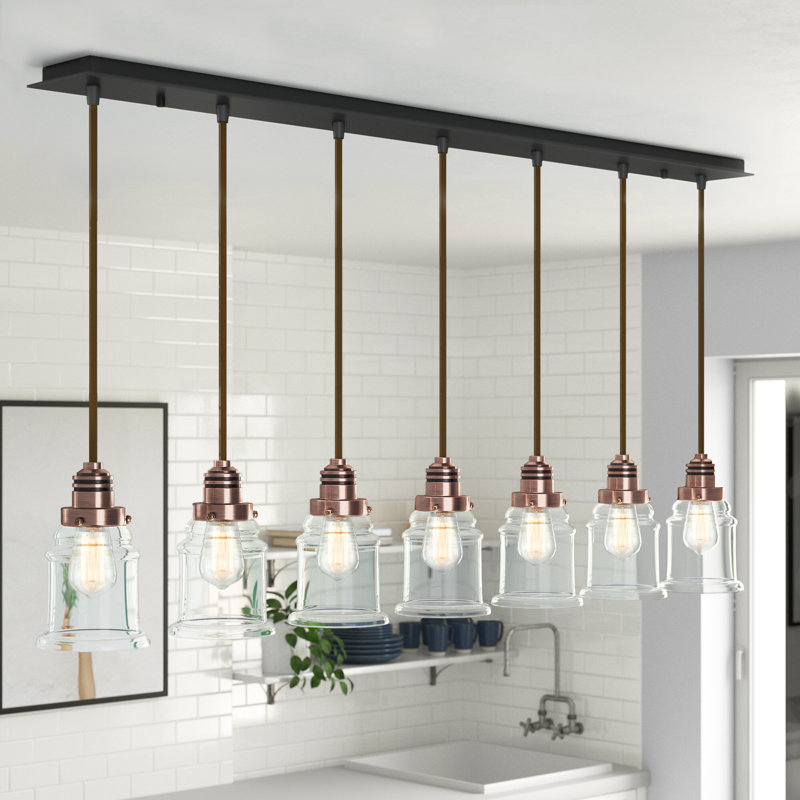 Luminaire suspendu pour îlot de cuisine 7 lumières Cecil