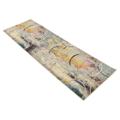 Dews Washable Abstract Indoor Rug