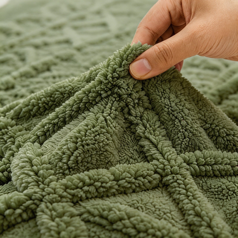 Housse de coussin moelleuse 3D Diamond, 27,6 po x 70,9 po, Vert