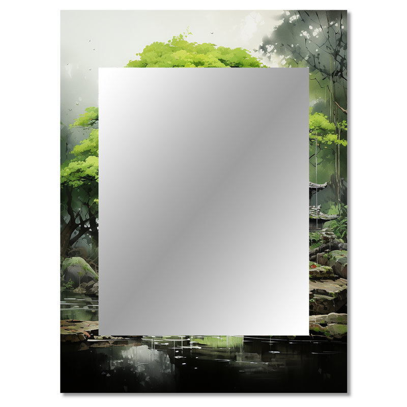 «Bonsai Serenity I» du Japon, art mural unique, miroir mural, impression sur métal, 40 po x 30 po