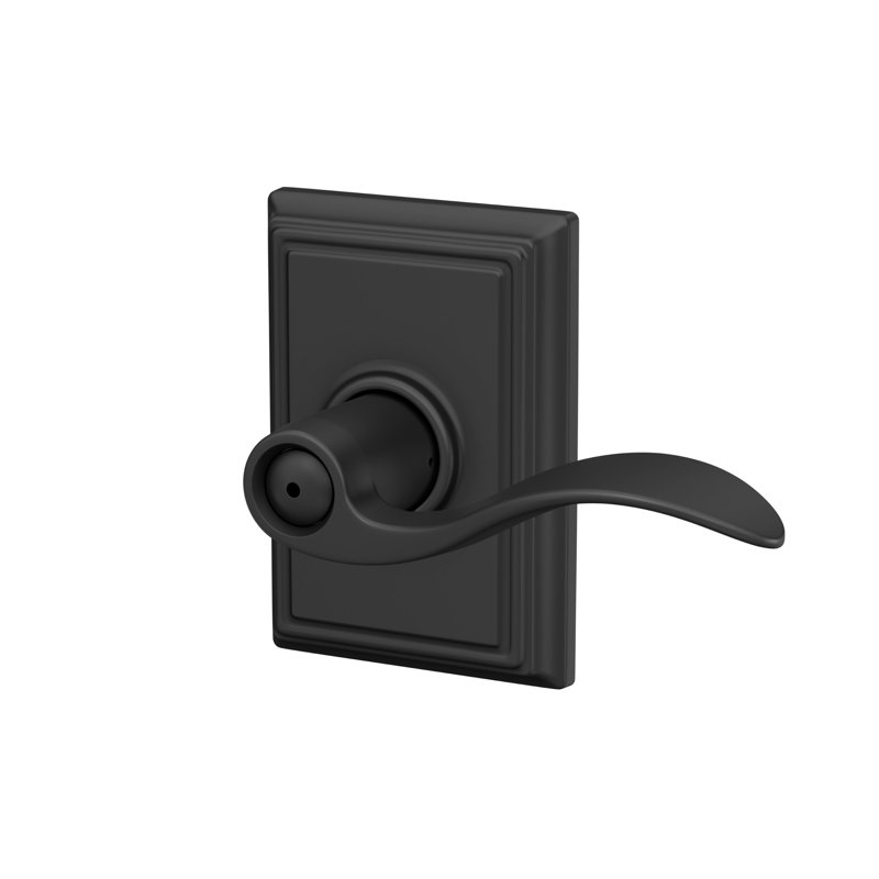 Accent Privacy Door Lever with Addison Rosette, Matte Black