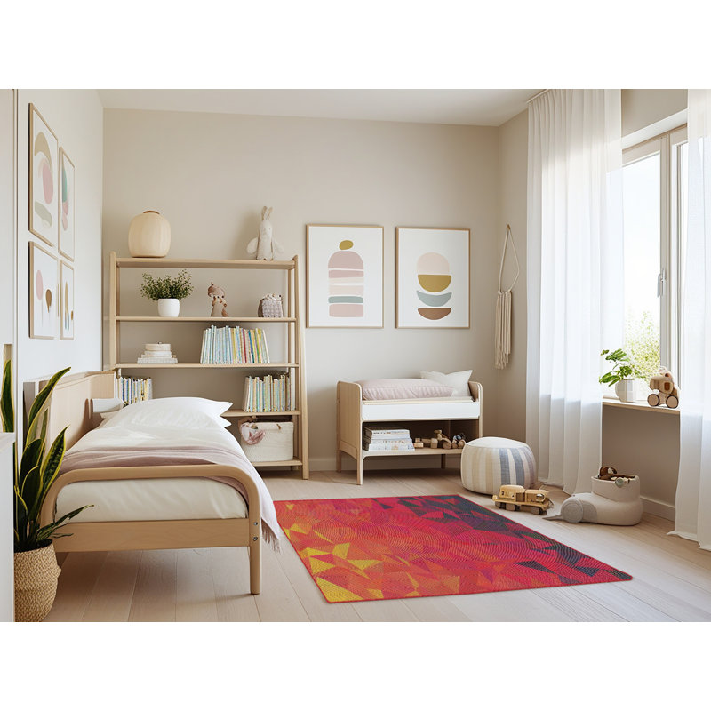 Orange Tapis décoratif sanroman, Rectangle 4 pi x 6 pi