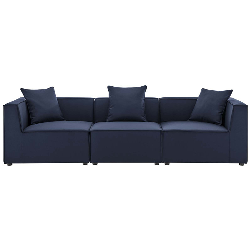 Canapé modulaire rembourré 3 pièces Saybrook, Marine