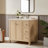 Newel 36 In. Single Sink Freestanding Bath Vanity In White Oak With Carrara Quartz Top