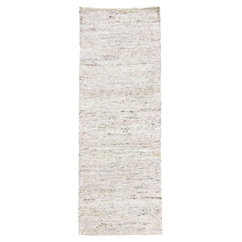 Tapis rond en laine brute noué à la main 12 x 12 po, Tapis de couloir 2 pi 6 po x 8 pi