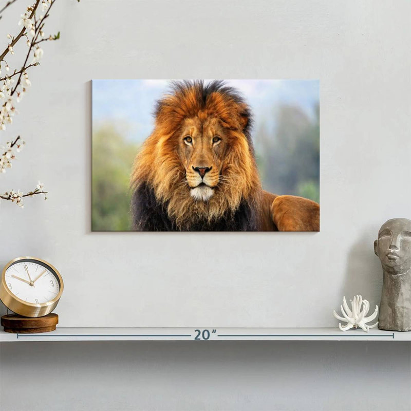 Proud Lion Canvas Print, 8" H x 12" W x 1" D