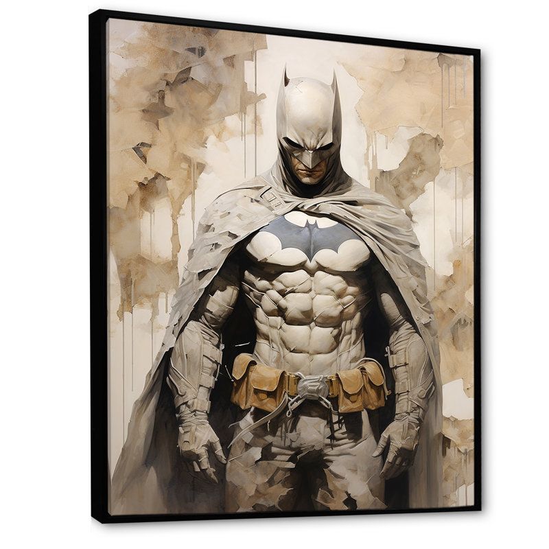«Darkness Superheros II», reproduction sur toile, H 40 po x l 30 po x P 1,5 po, Cadre flottant noir