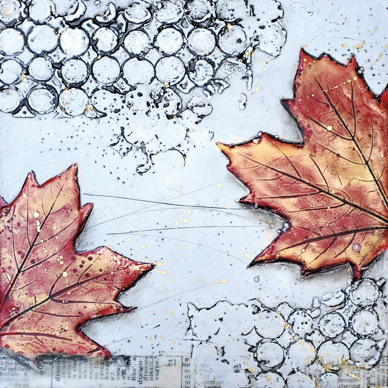 «Channeling Fall» par Brit Hallowell - impression, H 20 po x l 20 po, Papier avec cadre blanc simple photo avec passe-pa