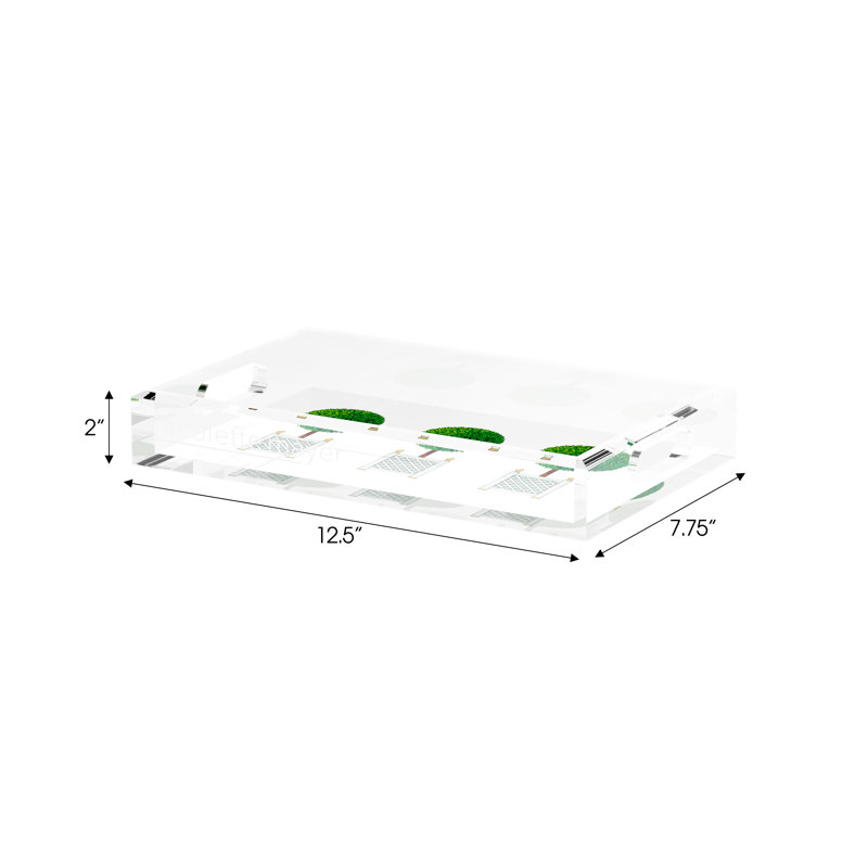 Timothy Corrigan Topiary Acrylic Rectangle Decorative Tray, 12.5"W x 7.75"D x 2"H
