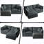 Canapé modulaire en chenille en L avec repose-pieds CloudHaven - causeuse 2 places pour petits espaces, tissu respirant et assemblage facile-1256015731