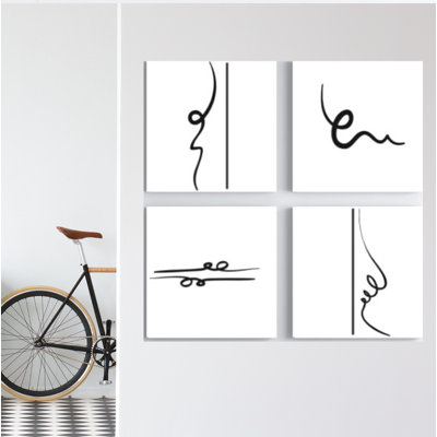 Lines - 4 Piece Print on Canvas