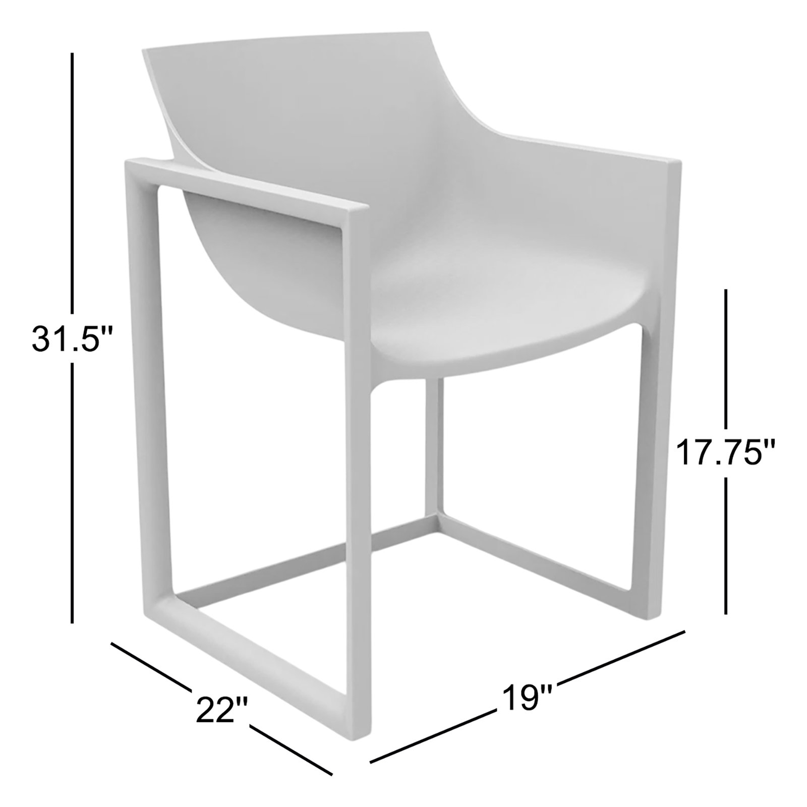 Wall Street Patio Dining Chair, Ecru