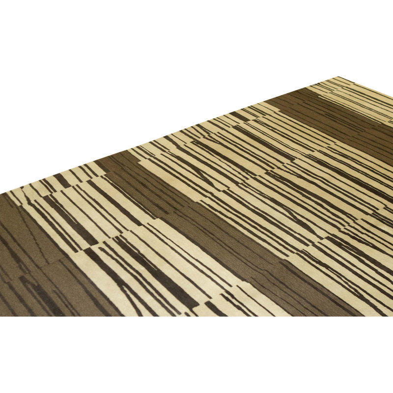 High-Quality Hand-Knotted Coffee Area Rug
