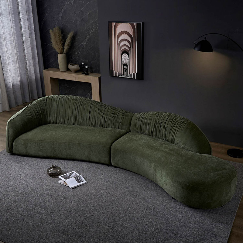 Canapé modulaire incurvé surdimensionné 145,67 po, Orienté à droite