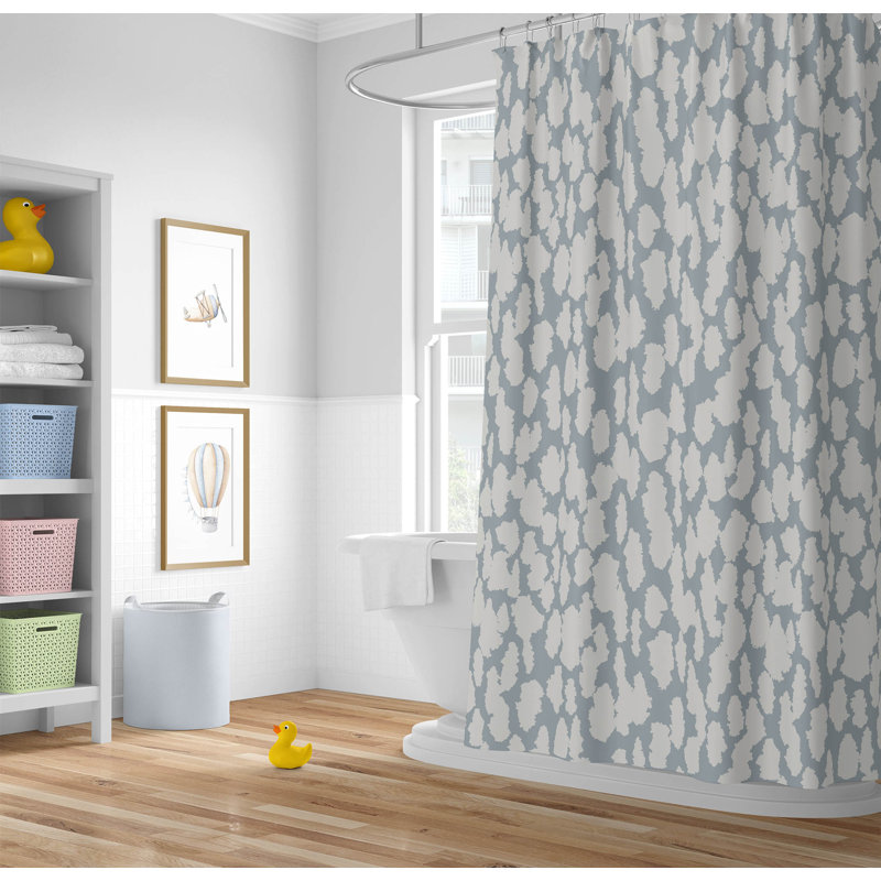 Animal Splat Ultra-Thin Lightweight Shower Curtain, Blue/Slate Blue