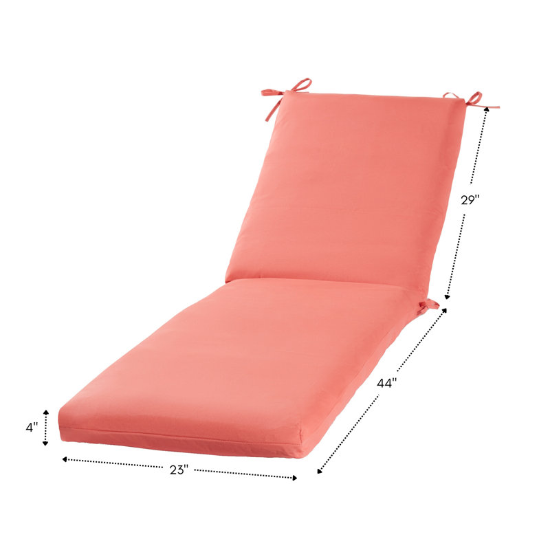 Outdoor Chaise Lounge Chair Cushion, Coral