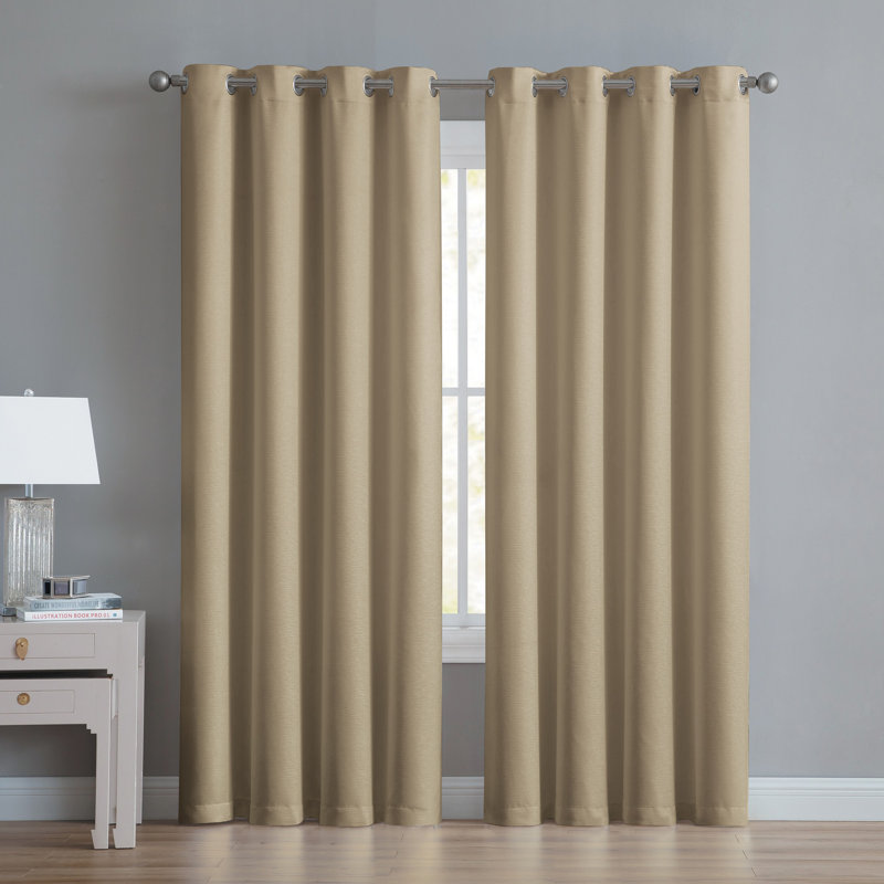 Agnes Polyester Curtain, Taupe, 52"W x 90"H
