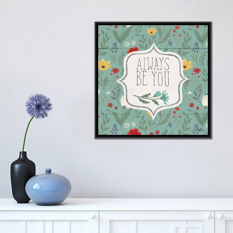 «Blooming pensts VII», impression sur toile, H 18 po x l 18 po x P 1,5 po, Toile encadrée noire, Pas de tapis