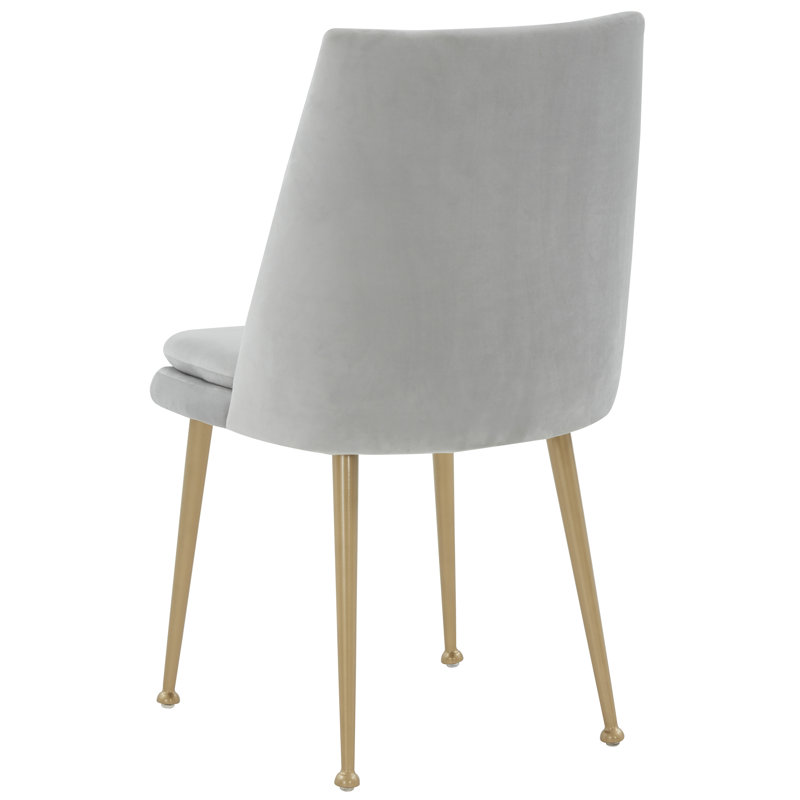 Siena 19.7'' H Tufted Velvet Upholstered Parsons Chair, Light Gray