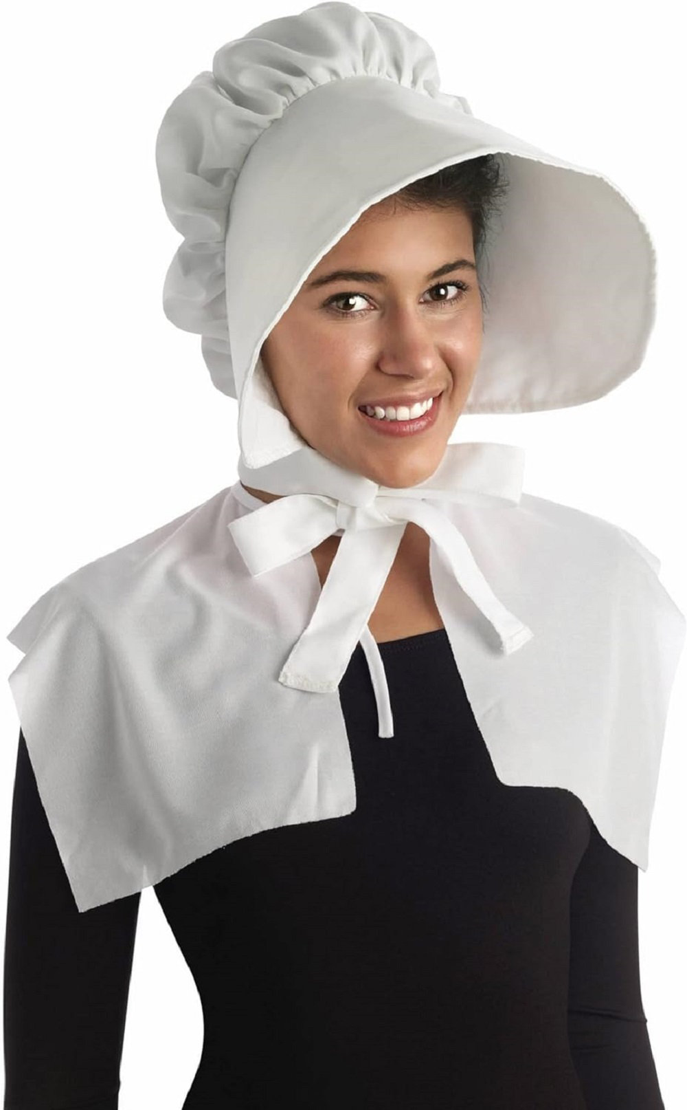 The Holiday Aisle® PMU Thanksgiving Party Costume Accessories Pilgrim  Bonnet White Hat Party Costume for Women Pkg/1